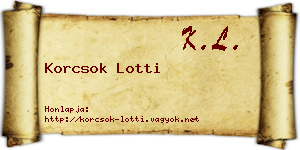 Korcsok Lotti névjegykártya